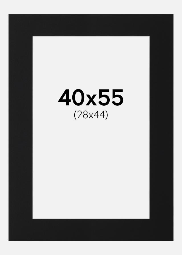 Passepartout Sort Standard (Hvid kerne) 40x55 cm (28x44)