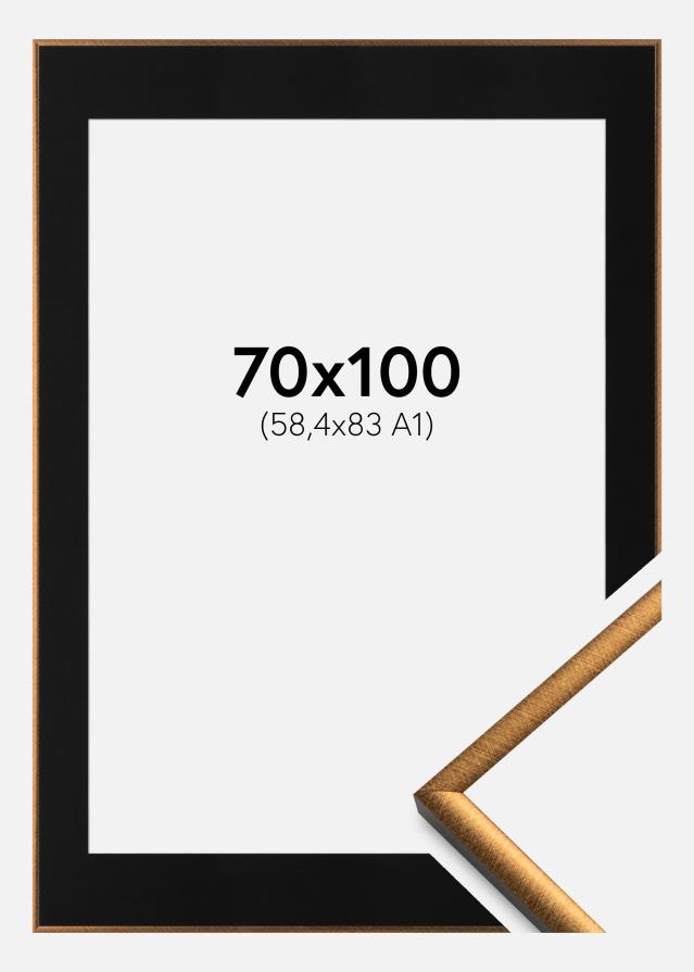 Ramme New Lifestyle Bronze 70x100 cm - Passepartout Sort 59,4x84 cm (A1)