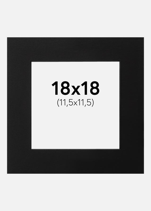 Passepartout Sort (Sort kerne) 18x18 cm (11,5x11,5)