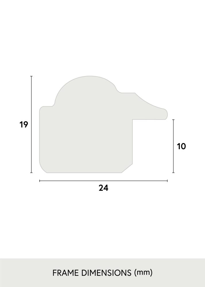 Ramme Siljan Sort 35x50 cm - Passepartout Hvid 25x35 cm