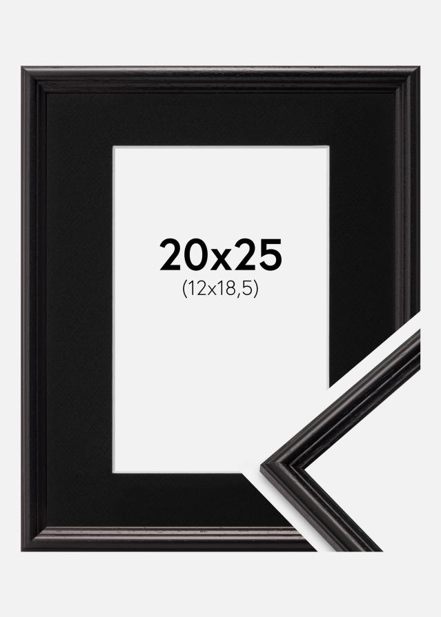 Ramme Horndal Sort 20x25 cm - Passepartout Sort 13x19,5 cm