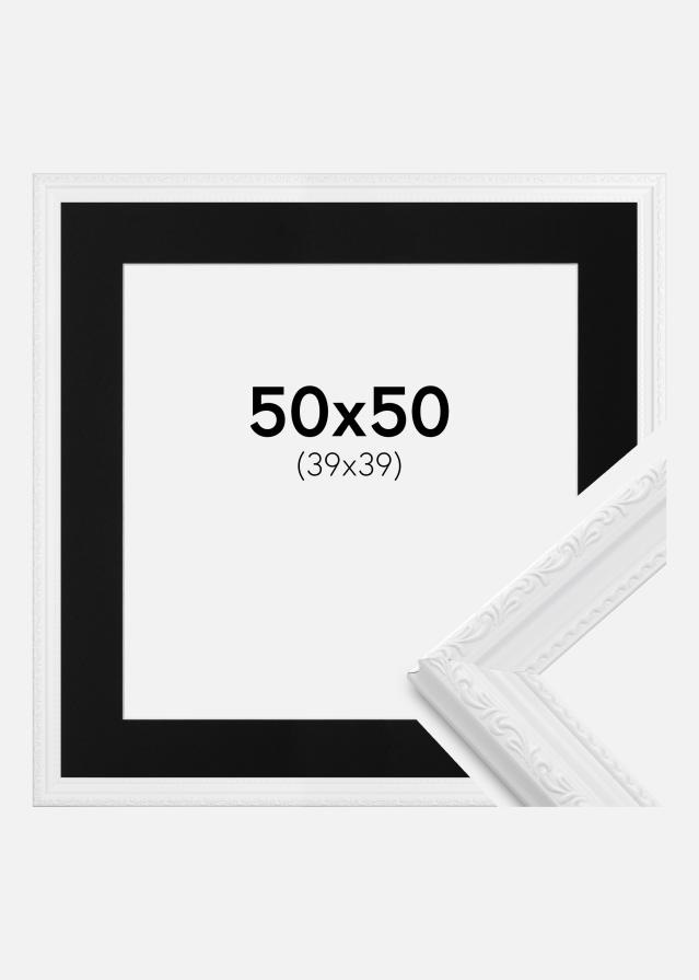 Ramme Abisko Hvid 50x50 cm - Passepartout Sort 40x40 cm