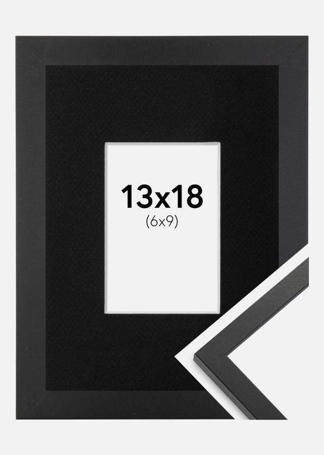 Ramme Trendy Sort 13x18 cm - Passepartout Sort 7x10 cm