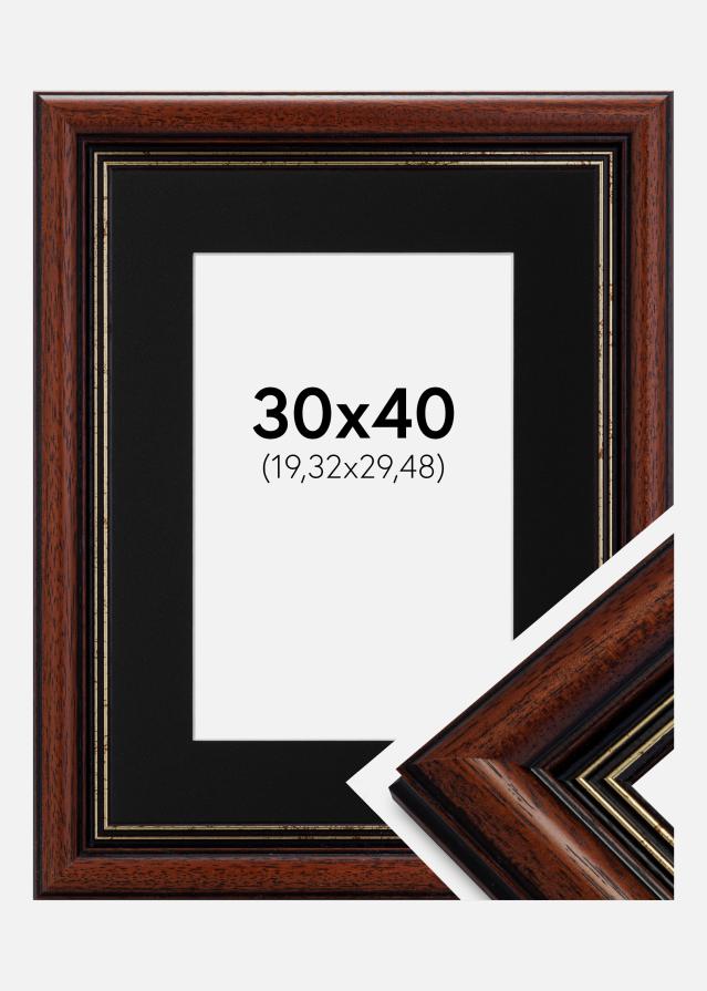 Ramme Old Retro 30x40 cm - Passepartout Sort 8x12 inches