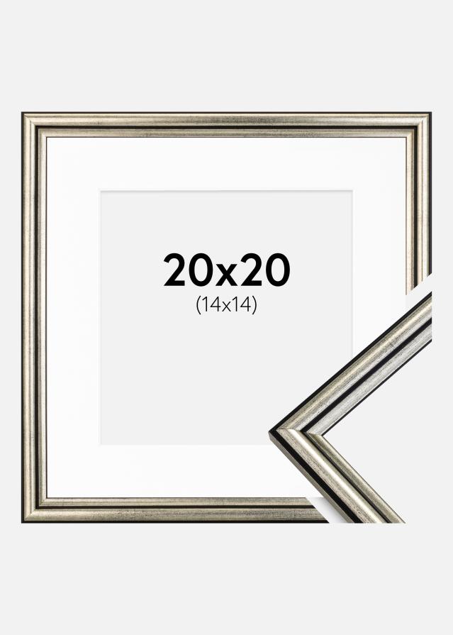 Ramme Horndal Sølv 20x20 cm - Passepartout Hvid 15x15 cm