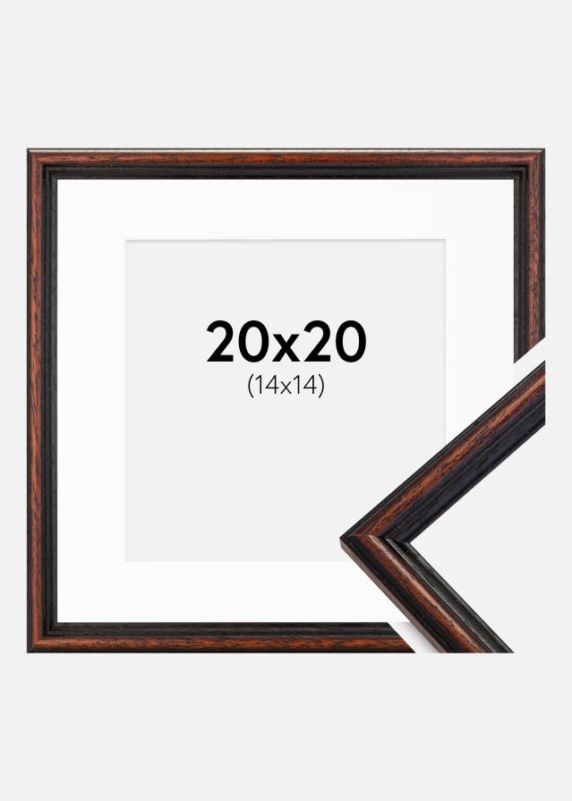 Ramme Horndal Valnød 20x20 cm - Passepartout Hvid 15x15 cm