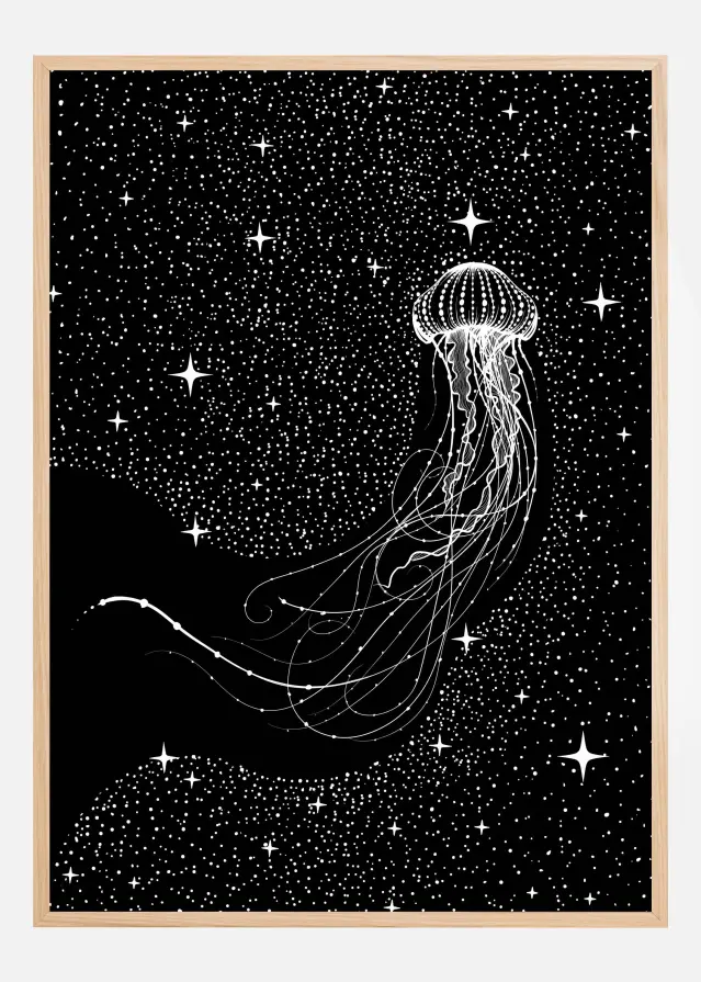 Starry Jellyfish (Black Version) Plakat