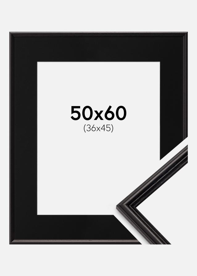 Ramme Horndal Sort 50x60 cm - Passepartout Sort 37x46 cm