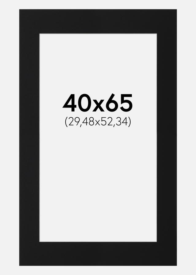 Passepartout Sort Standard (Hvid kerne) 40x65 cm (29,48x52,34)