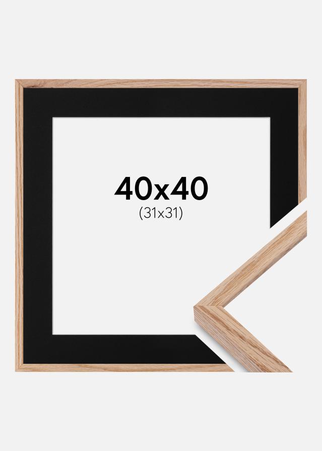 Ramme E-Line Eg 40x40 cm - Passepartout Sort 32x32 cm