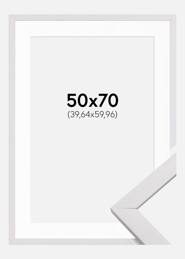 Ramme Stilren Hvid 50x70 cm - Passepartout Hvid 16x24 inches