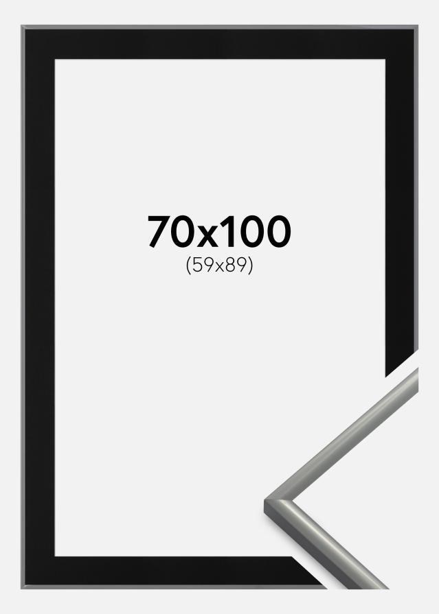 Ramme New Lifestyle Lysegrå 70x100 cm - Passepartout Sort 60x90 cm