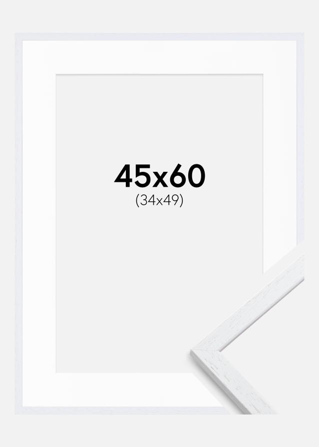 Ramme Edsbyn Warm White 45x60 cm - Passepartout Hvid 35x50 cm