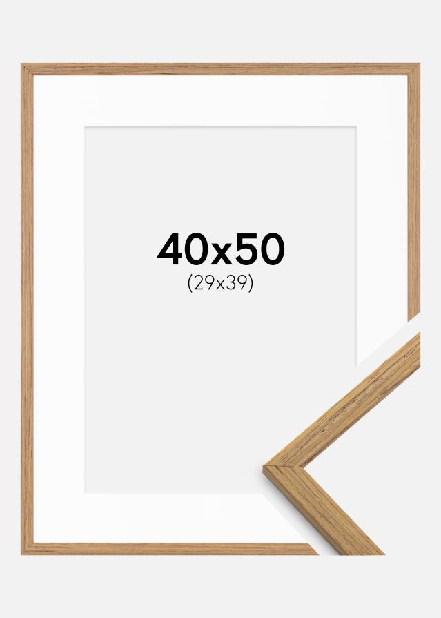 Ramme Edsbyn Teak 40x50 cm - Passepartout Hvid 30x40 cm