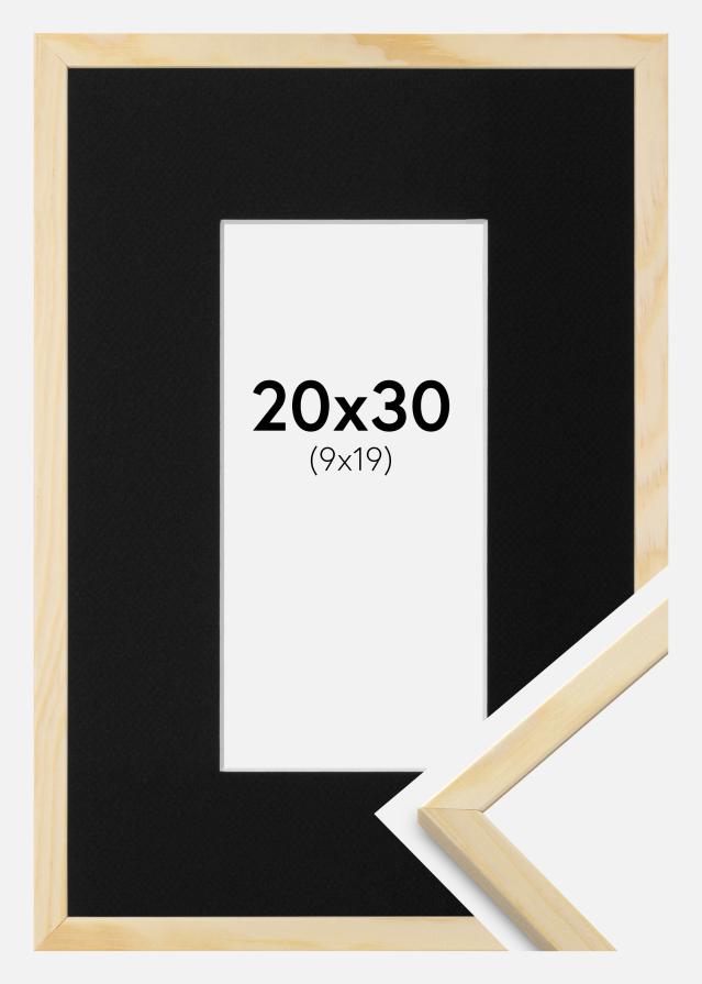 Ramme Galant Fyr 20x30 cm - Passepartout Sort 10x20 cm