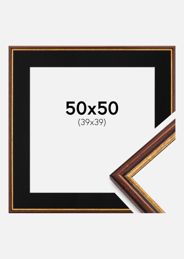 Ramme Horndal Brun 50x50 cm - Passepartout Sort 40x40 cm
