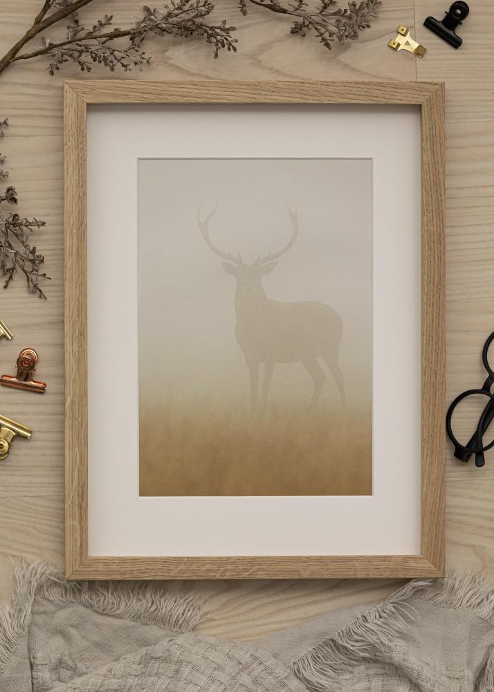 Ramme Oak Wood 50x70 cm - Passepartout Hvid 42x59,4 cm (A2)
