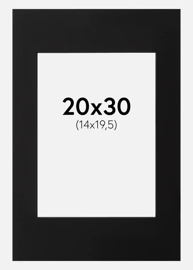 Passepartout Sort (Sort kerne) 20x30 cm (14x19,5)