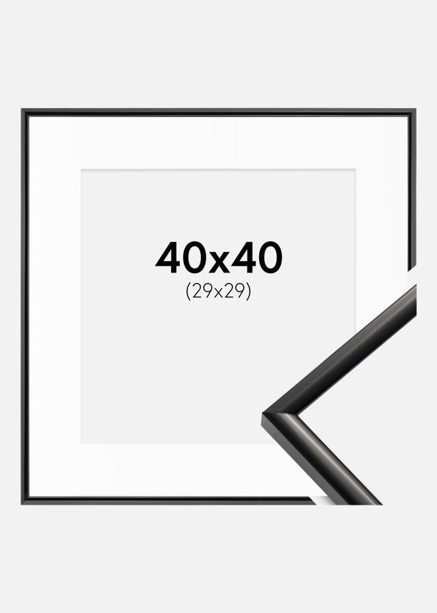 Ramme New Lifestyle Sort 40x40 cm - Passepartout Hvid 30x30 cm