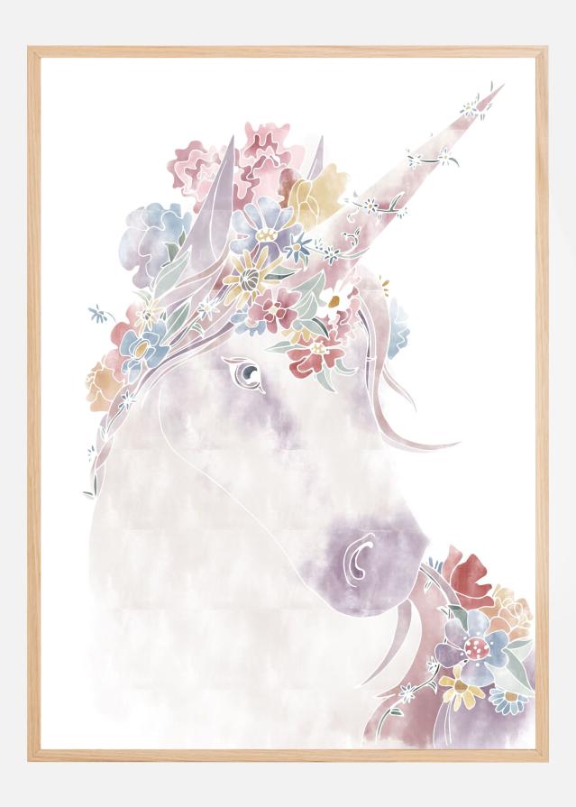 Unicorn Floral Plakat