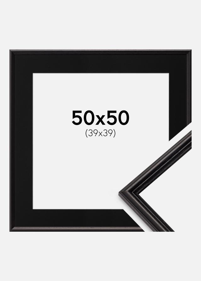 Ramme Horndal Sort 50x50 cm - Passepartout Sort 40x40 cm