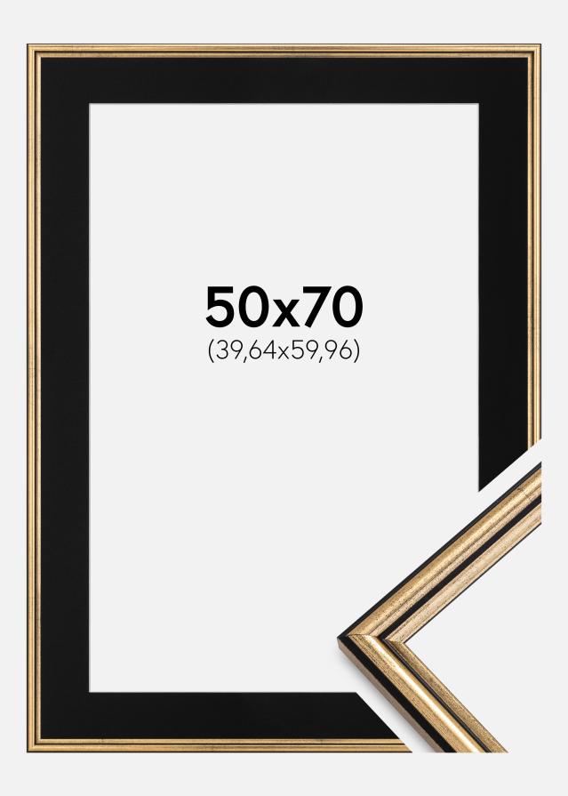 Ramme Horndal Guld 50x70 cm - Passepartout Sort 16x24 inches