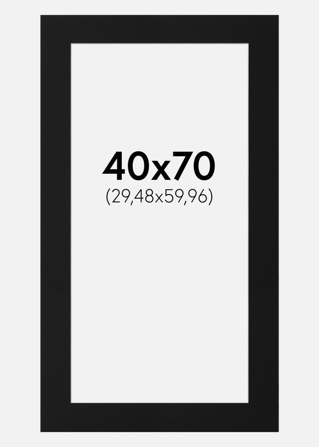 Passepartout Sort Standard (Hvid kerne) 40x70 cm (29,48x59,96)