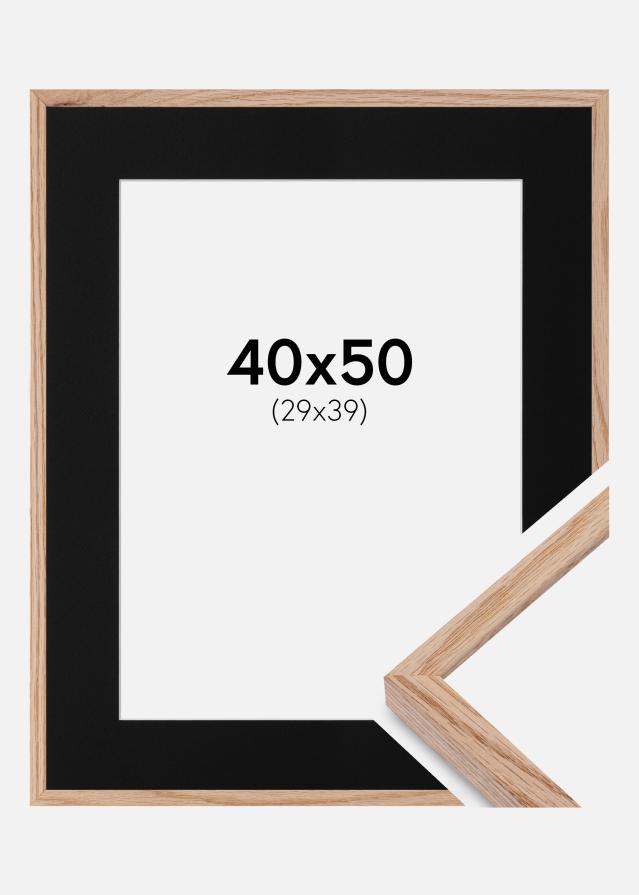 Ramme E-Line Eg 40x50 cm - Passepartout Sort 30x40 cm