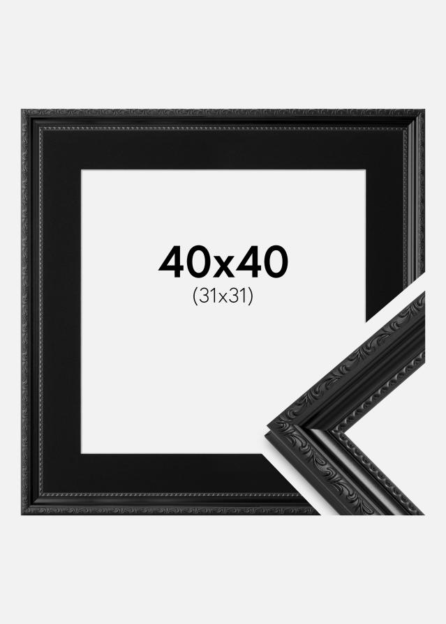 Ramme Abisko Sort 40x40 cm - Passepartout Sort 32x32 cm