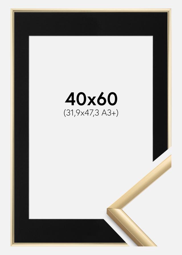 Ramme New Lifestyle Guld 40x60 cm - Passepartout Sort 32,9x48,3 cm (A3+)