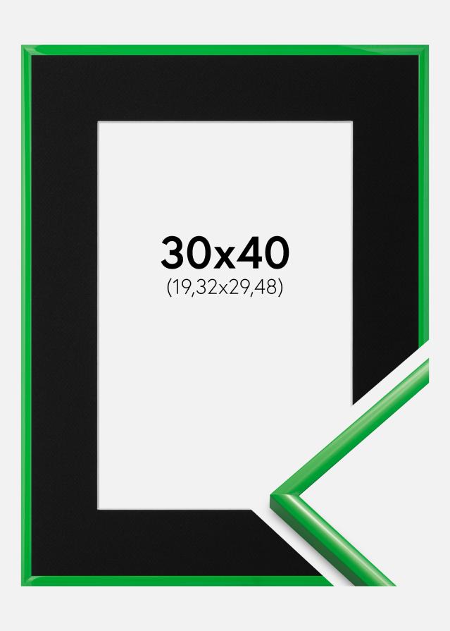 Ramme New Lifestyle Grass Green 30x40 cm - Passepartout Sort 8x12 inches