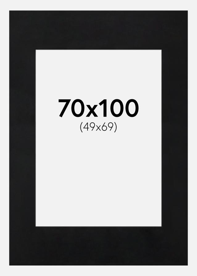 Passepartout Sort Standard (Hvid kerne) 70x100 cm (49x69)