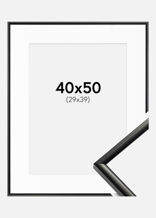 Ramme New Lifestyle Sort 40x50 cm - Passepartout Hvid 30x40 cm
