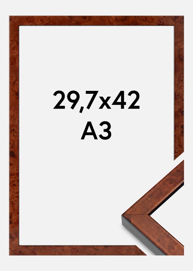 Ramme Hermes Akrylglas Burr Walnut 29,7x42 cm (A3)