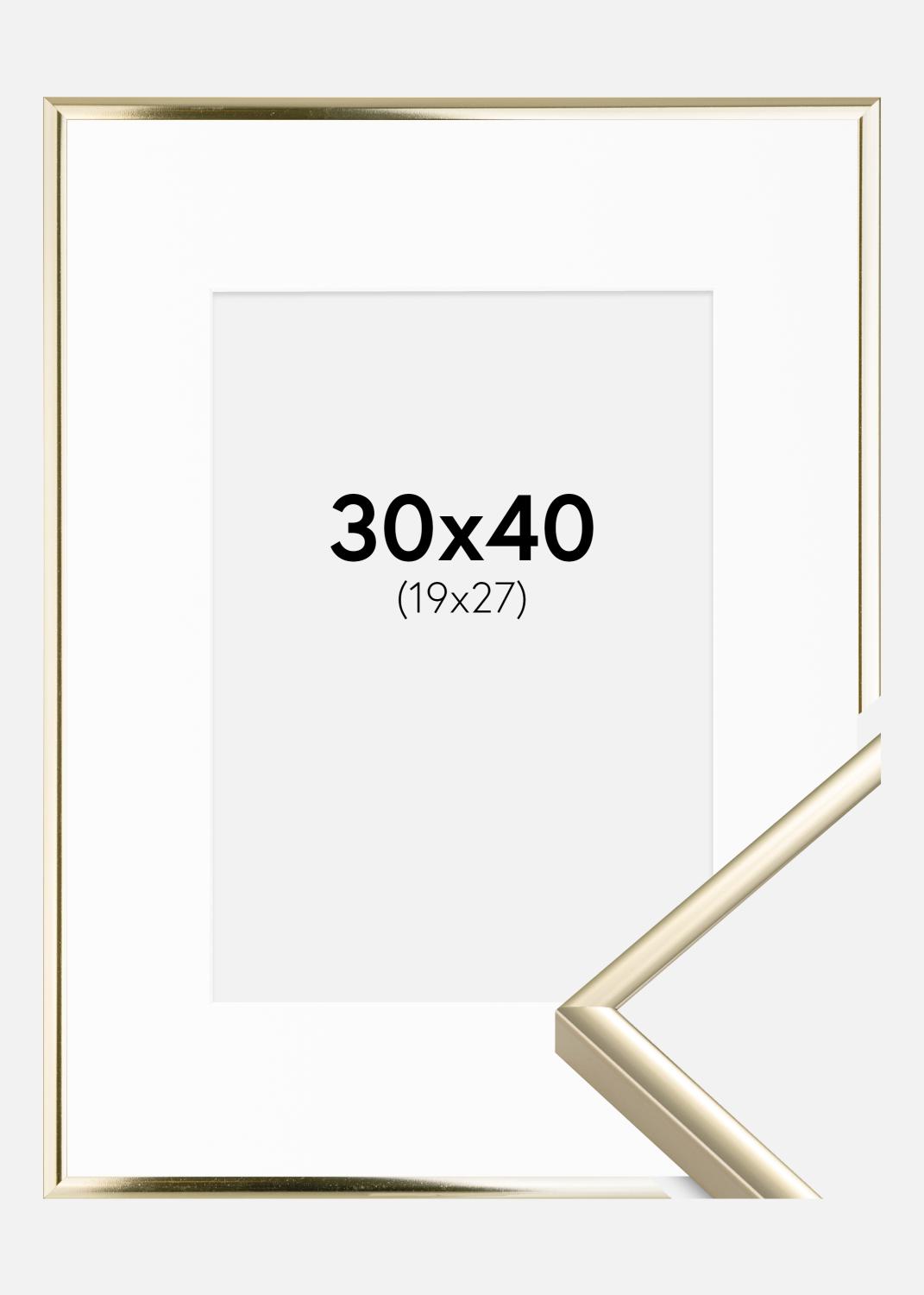 Product Image for Ramme Aluminium Blank Guld 30x40 cm - Passepartout Hvid 20x28 cm