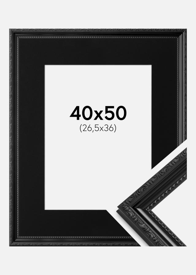 Ramme Abisko Sort 40x50 cm - Passepartout Sort 27,5x37 cm
