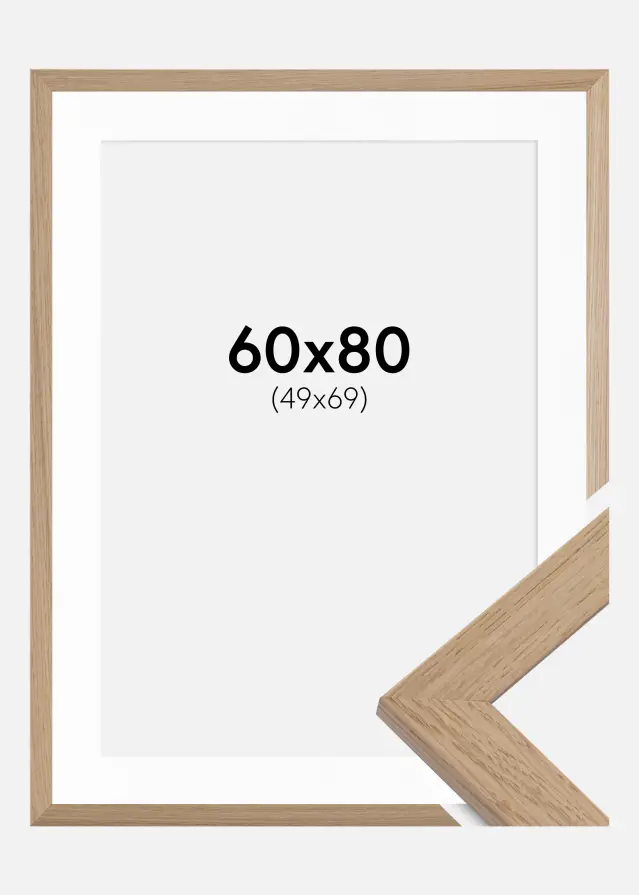 Ramme Trendline Eg 60x80 cm - Passepartout Hvid 50x70 cm