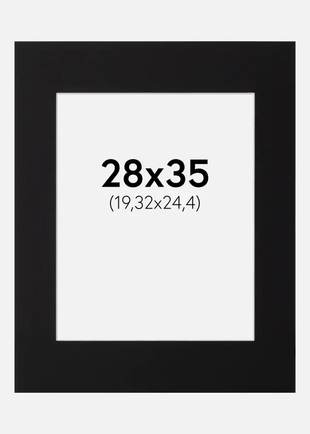 Passepartout Sort Standard (Hvid Kerne) 28x35 cm (19,32x24,4)