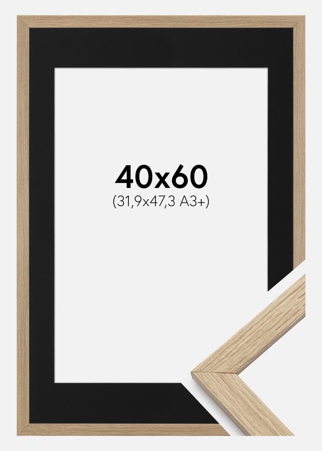 Ramme Stilren Eg 40x60 cm - Passepartout Sort 32,9x48,3 cm