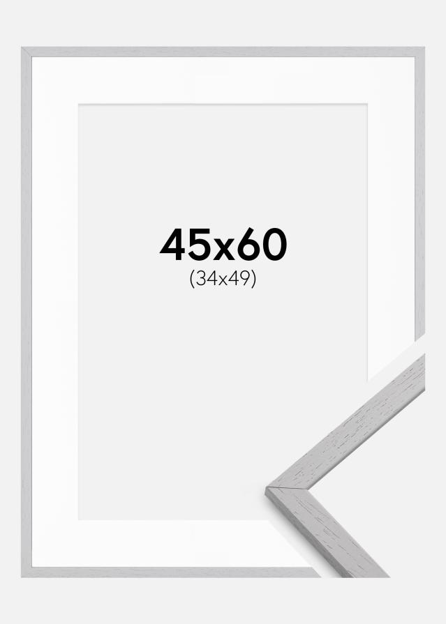 Ramme Edsbyn Grey 45x60 cm - Passepartout Hvid 35x50 cm