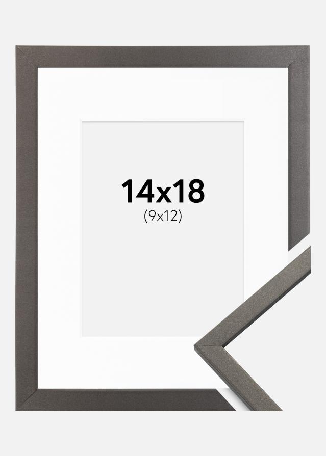 Ramme Edsbyn Grafit 14x18 cm - Passepartout Hvid 10x13 cm