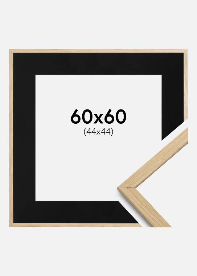 Ramme Edsbyn Eg 60x60 cm - Passepartout Sort 45x45 cm