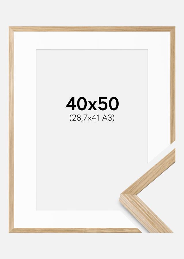 Ramme Soul Oak Veneer 40x50 cm - Passepartout Hvid 29,7x42 cm (A3)