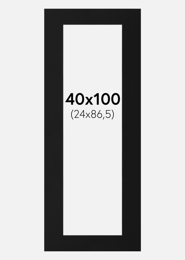 Passepartout Sort Standard (Hvid kerne) 40x100 cm (24x86,5)