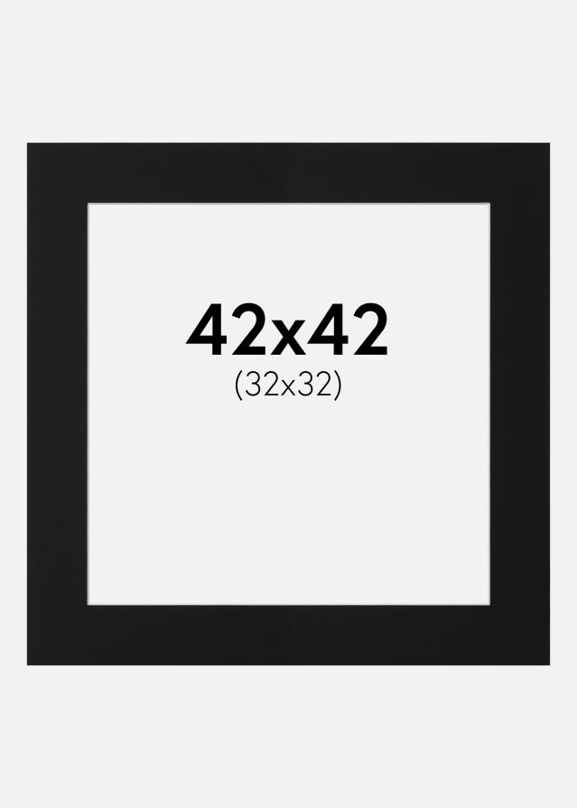 Passepartout Sort Standard (Hvid kerne) 42x42 cm (32x32)