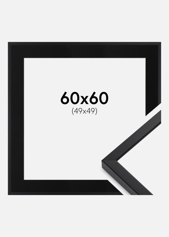 Ramme E-Line Sort 60x60 cm - Passepartout Sort 50x50 cm