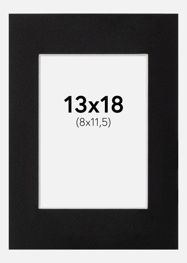 Passepartout Sort Standard (Hvid kerne) 13x18 cm (8x11,5)