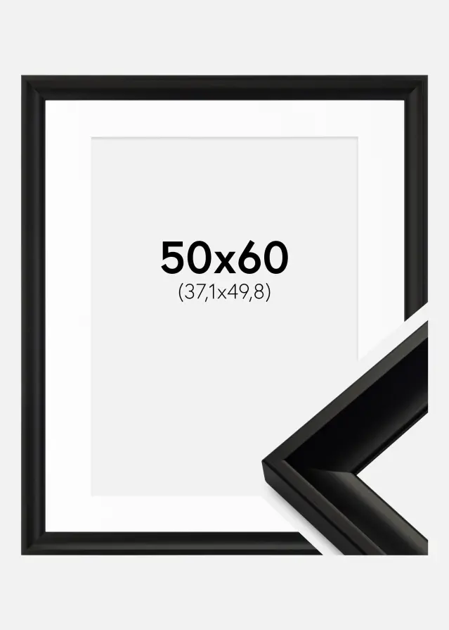 Ramme Öjaren Sort 50x60 cm - Passepartout Hvid 15x20 inches