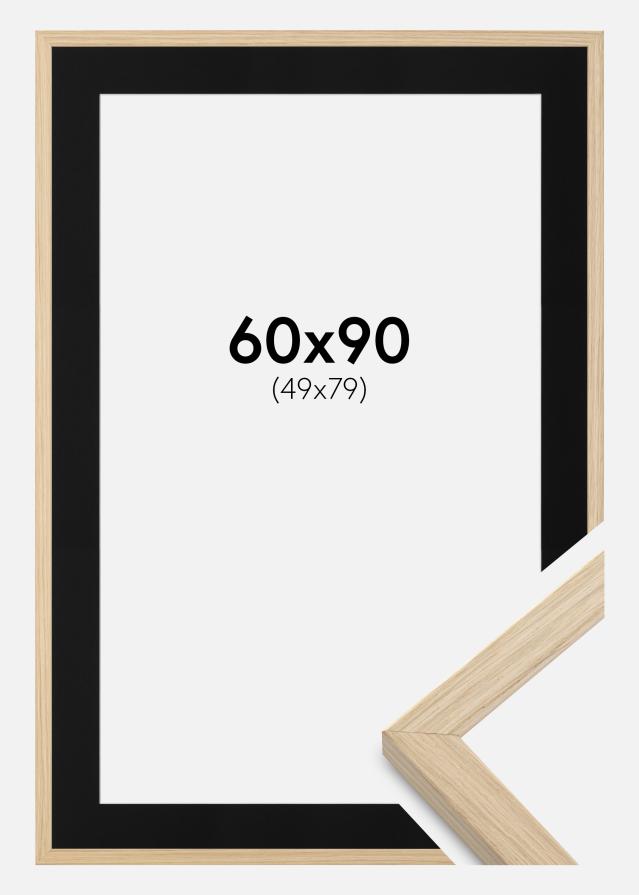 Ramme Grimsåker Eg 60x90 cm - Passepartout Sort 50x80 cm