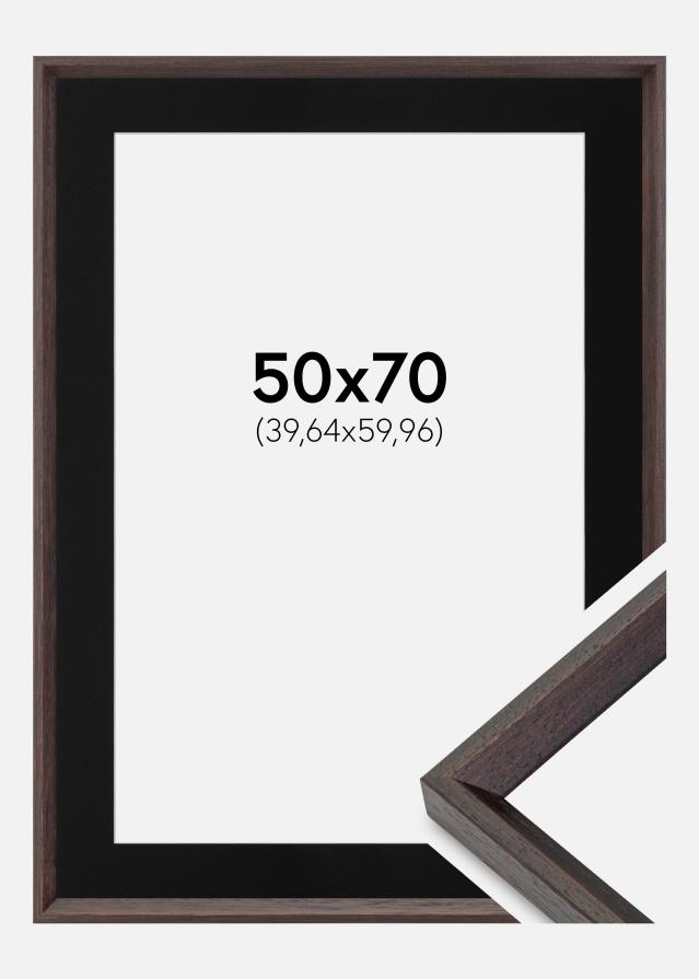 Ramme Globe Espresso 50x70 cm - Passepartout Sort 16x24 inches
